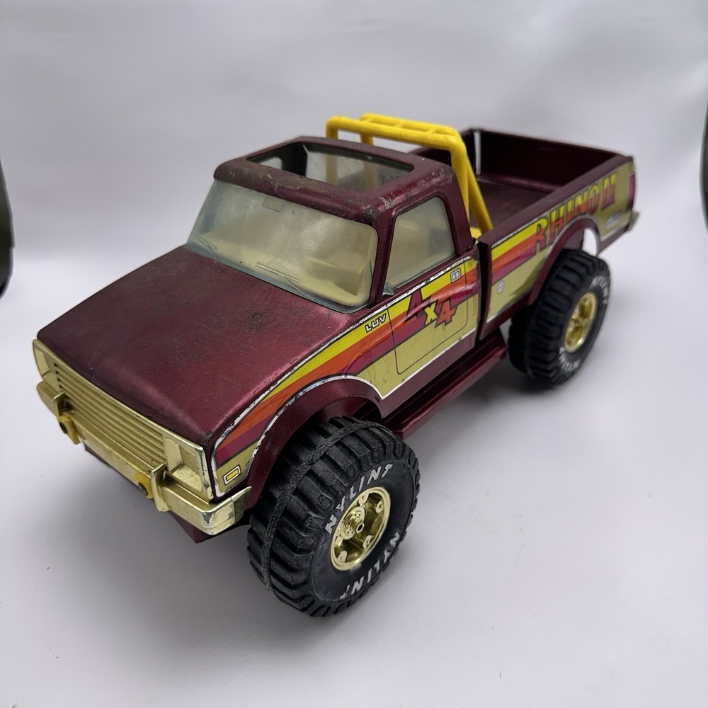 Vintage NYLINT Pressed Steel Rhino 2 LUV 4x4 Chevy Baja Pickup Truck Made In USA